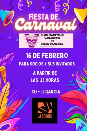 Cartel Fiesta Carnaval 16 de Febrero del 2026